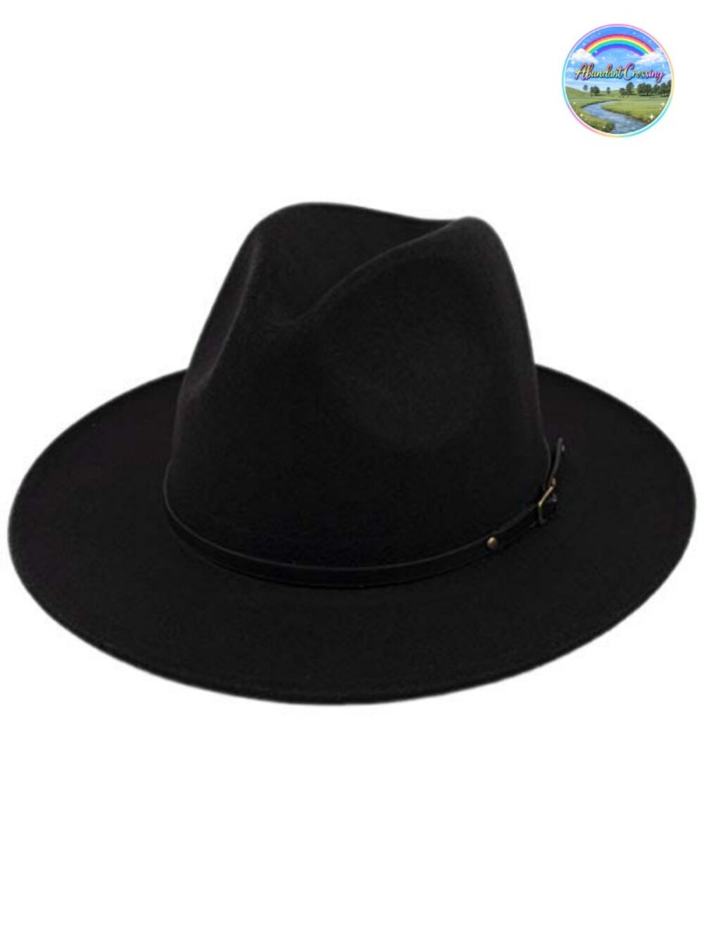 Wide Brim Floppy Panama Hat Belt Buckle Wool Fedora